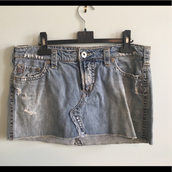 Silver denim skirt - Picture 2 of 6